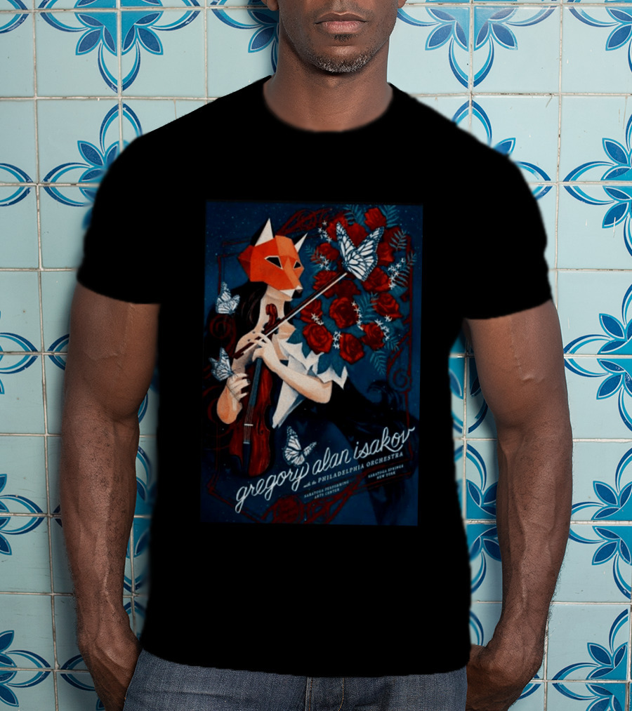 Gregory Alan Isakov Philadelphia Orchestra Saratoga Performing Arts Center August 22 2026 Roses Butterfly Violin T-Shirt