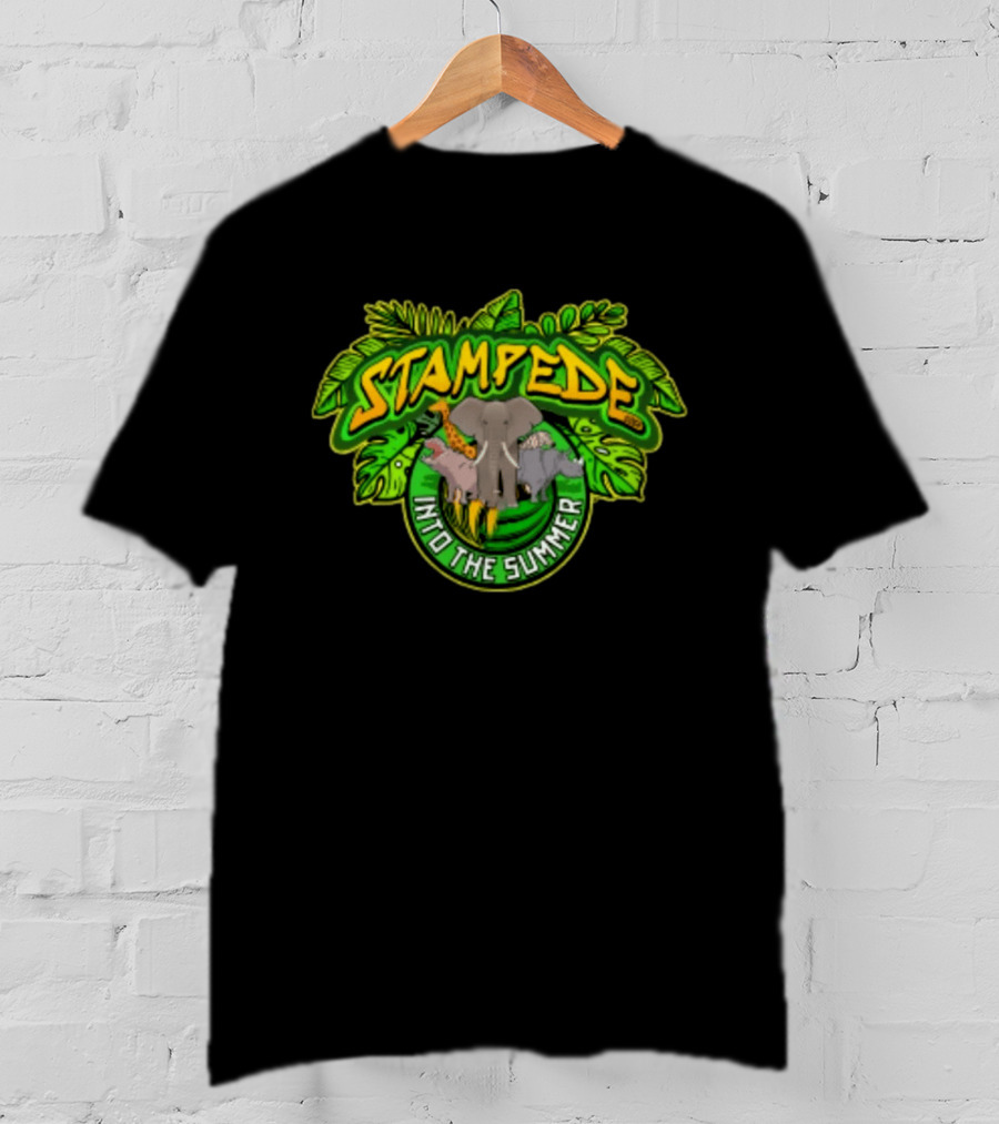 Stampede Into The Summer Elephant Giraffe Hippo Tropical 2026 T-Shirt