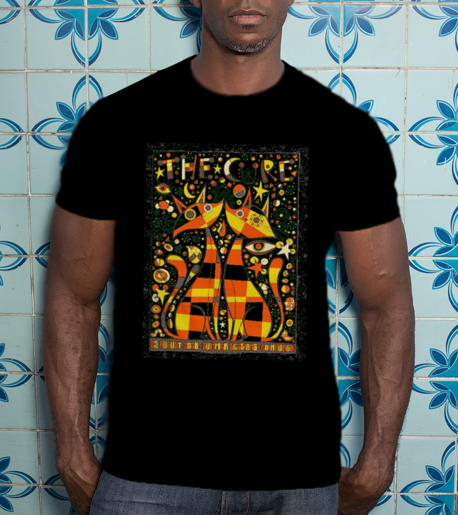 The Cure 23 August 2026 Summer Sessions Edinburgh Psychedelic Cat T-Shirt