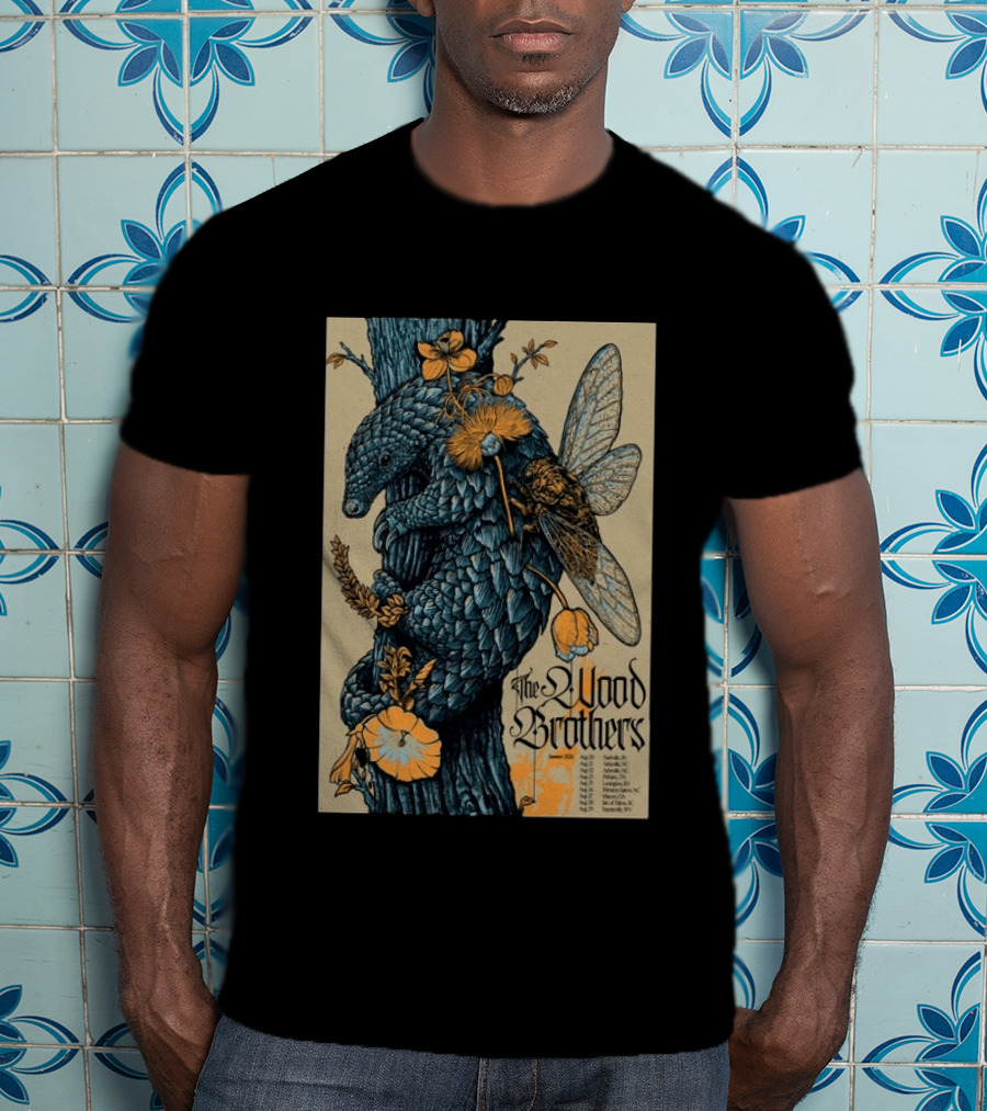 The Wood Brothers August 20 2026 Nashville TN Tour Pangolin And Cicada T-Shirt