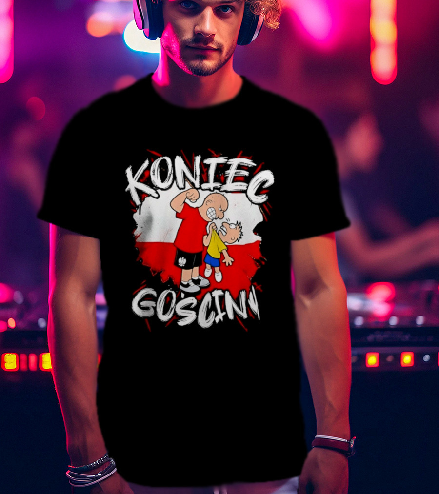 Koniec Gosciny Polish Football Cartoon Polska Flag T-Shirt
