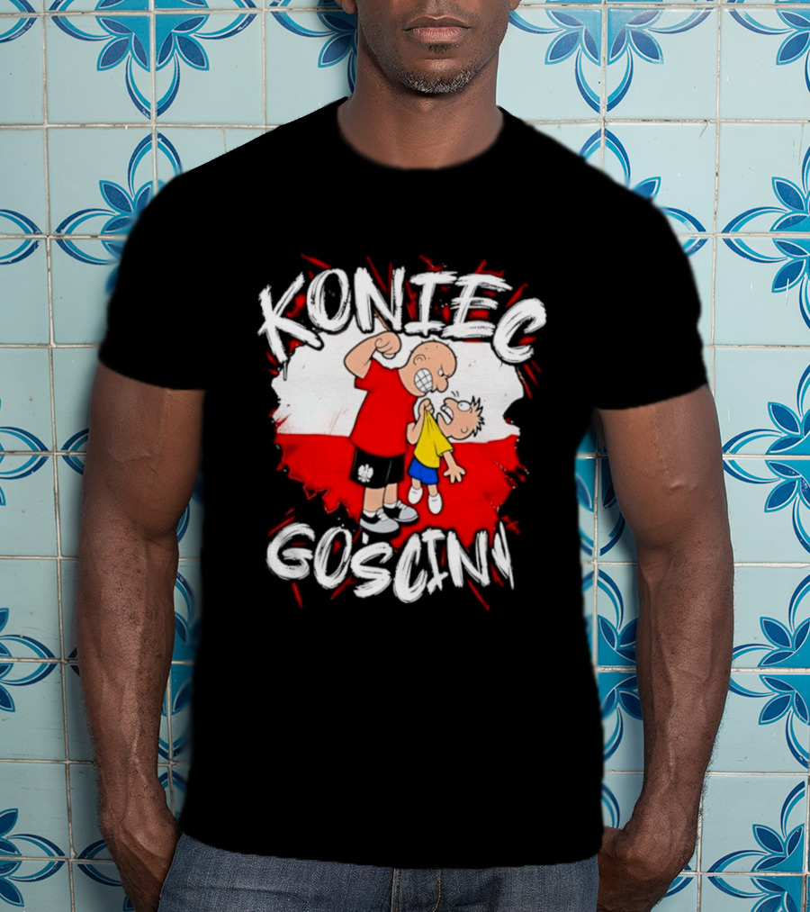 Koniec Gosciny Polish Football Cartoon Polska Flag T-Shirt
