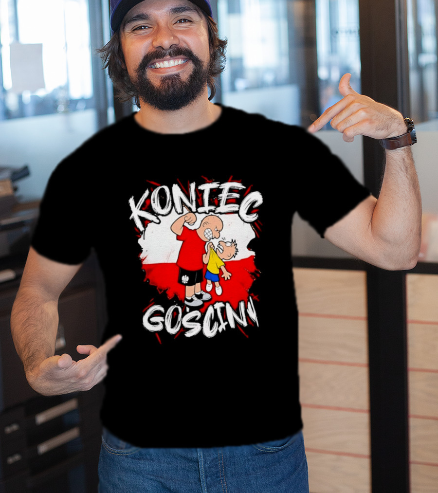 Koniec Gosciny Polish Football Cartoon Polska Flag T-Shirt