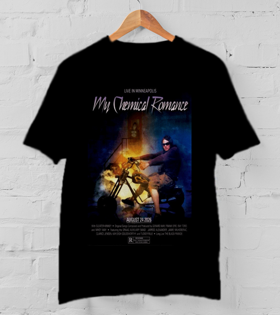 Live In Minneapolis My Chemical Romance August 24 2026 With Sleater Kinney T-Shirt