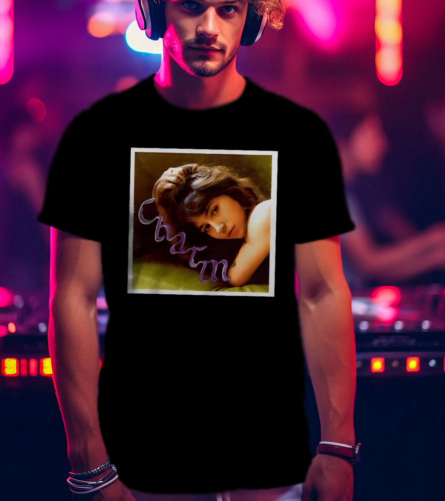 Clairo Charm Album Cover Art Vintage Portrait With Purple T-Shirt