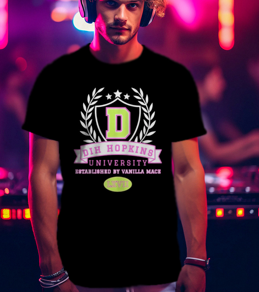 Dih Hopkins University Established By Vanilla Mace LXVII Crest T-Shirt
