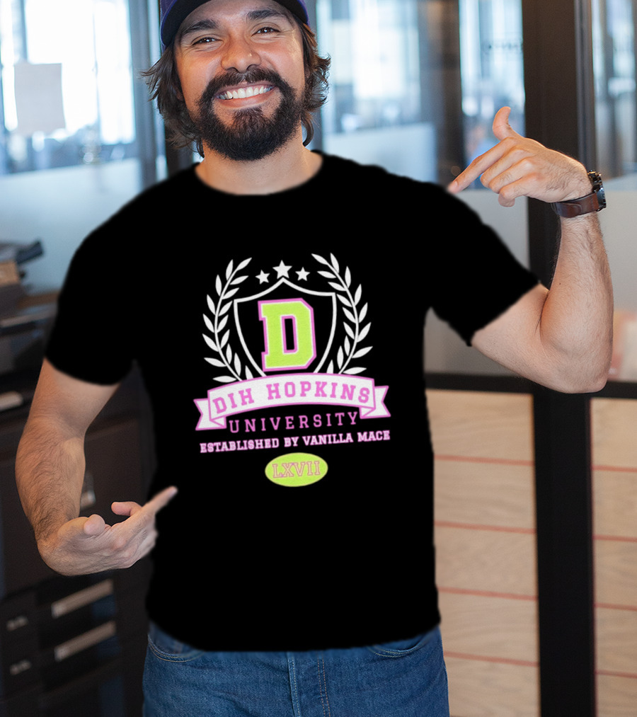 Dih Hopkins University Established By Vanilla Mace LXVII Crest T-Shirt