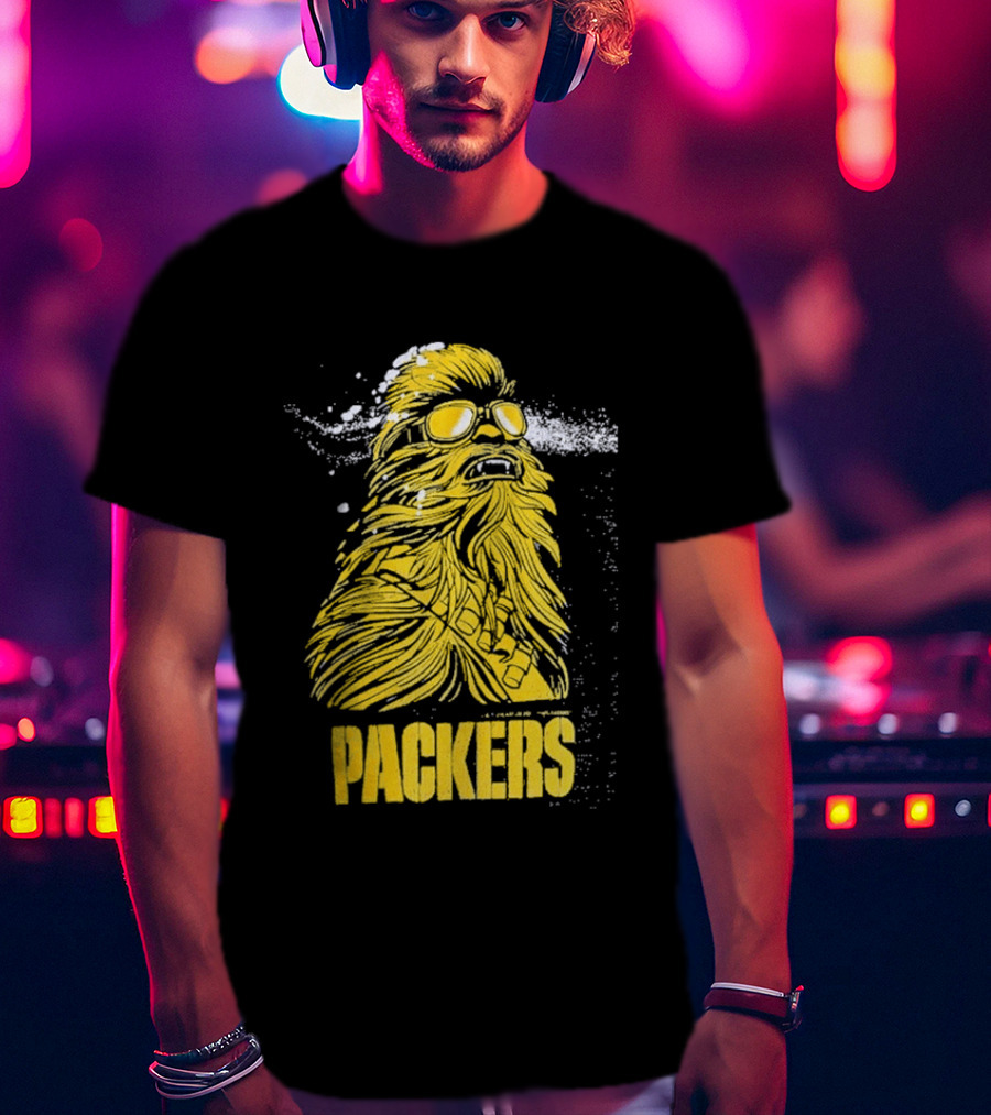 Disney Marvel Chewbacca Packers Collaboration Star Wars X Green Bay Fan T-Shirt
