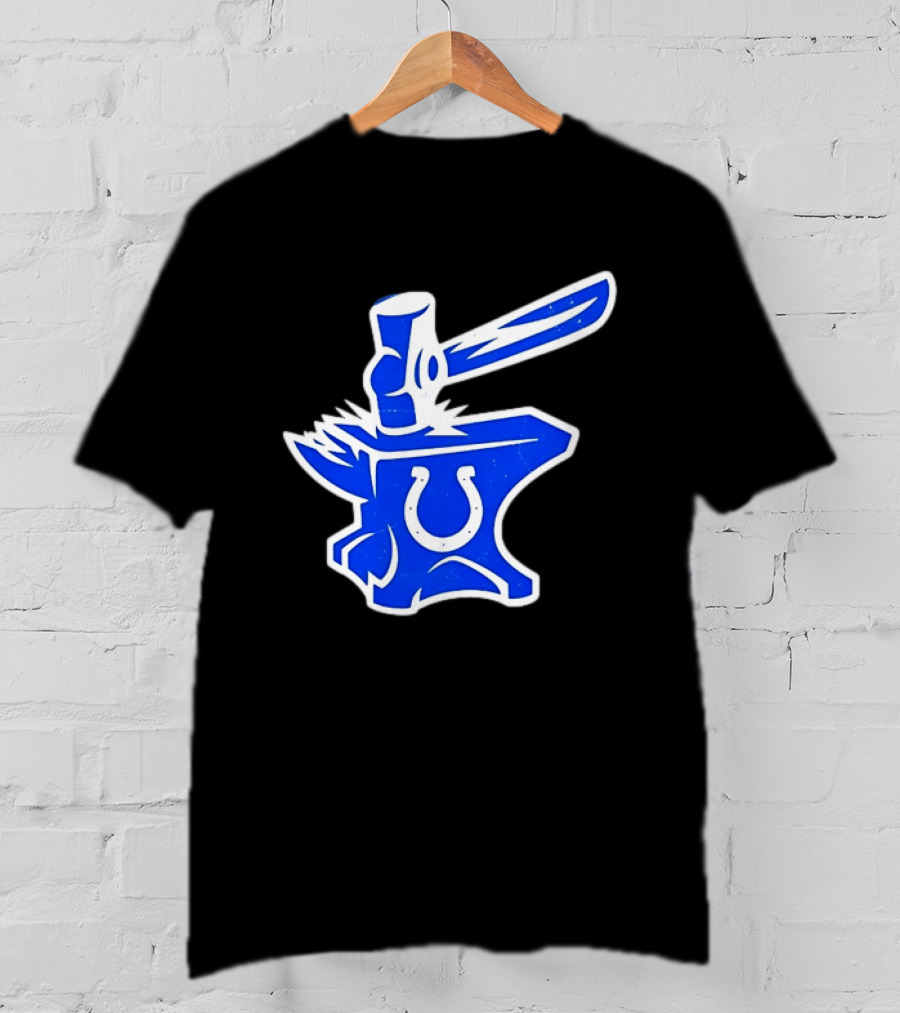 Indianapolis Colts Anvil Hammer Icon With Team Horseshoe T-Shirt