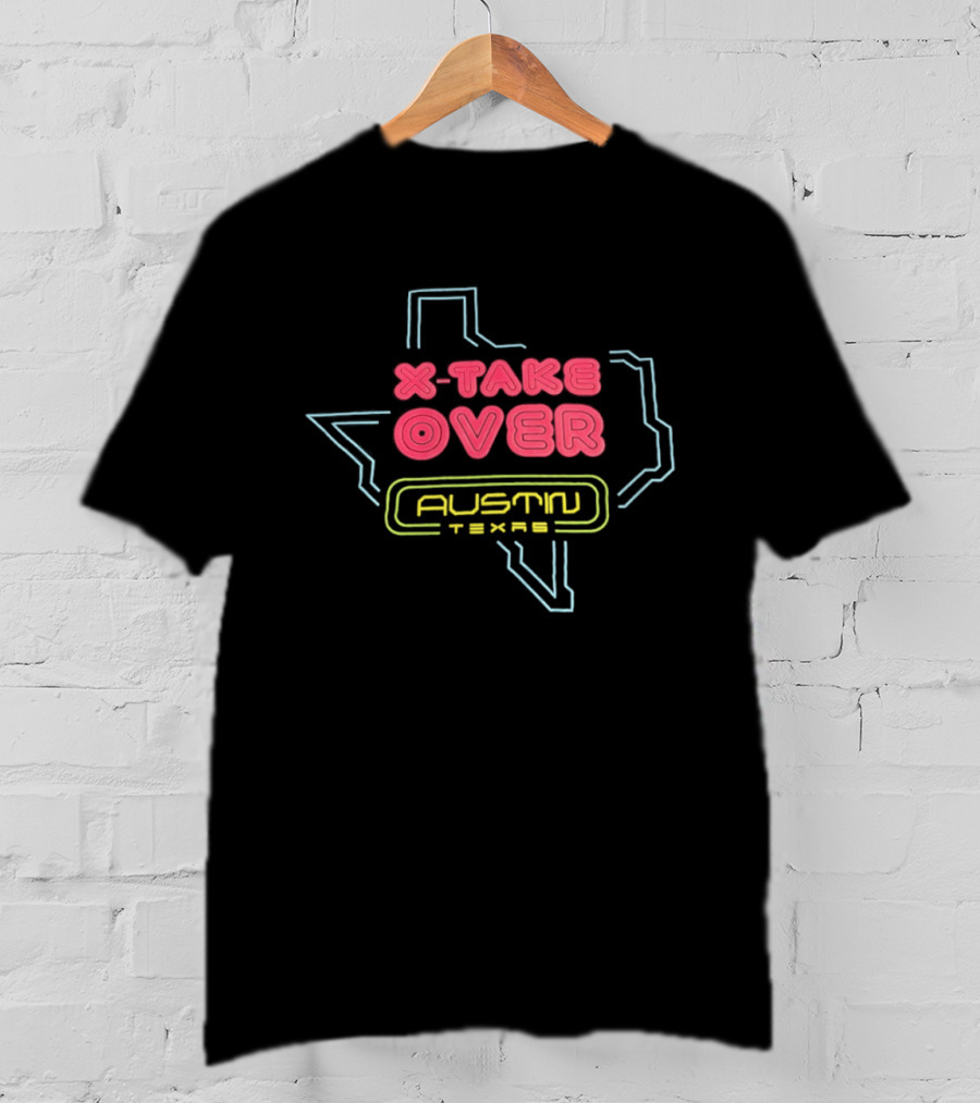 X Take Over Austin Texas Cybertruck Tesla Neon Map T-Shirt