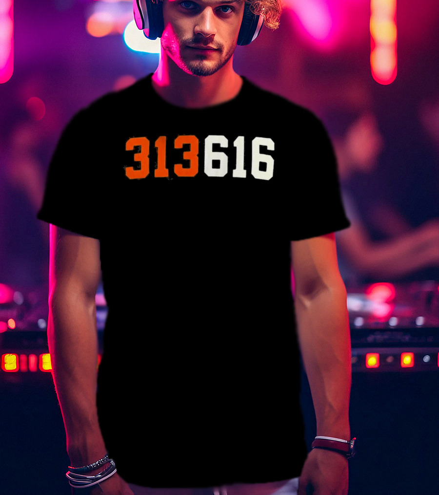 Isaac Teslaa 313 616 Retro Number T-Shirt
