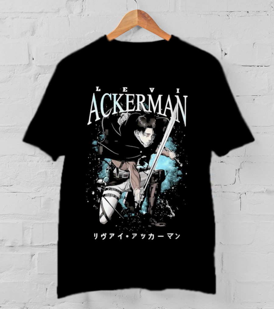 Levi Ackerman 90s Bootleg Oversized AOT Attack On Titan Anime T-Shirt