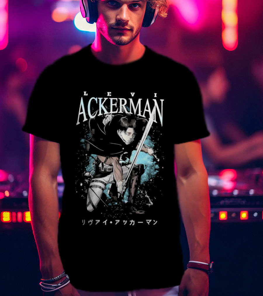 Levi Ackerman 90s Bootleg Oversized AOT Attack On Titan Anime T-Shirt
