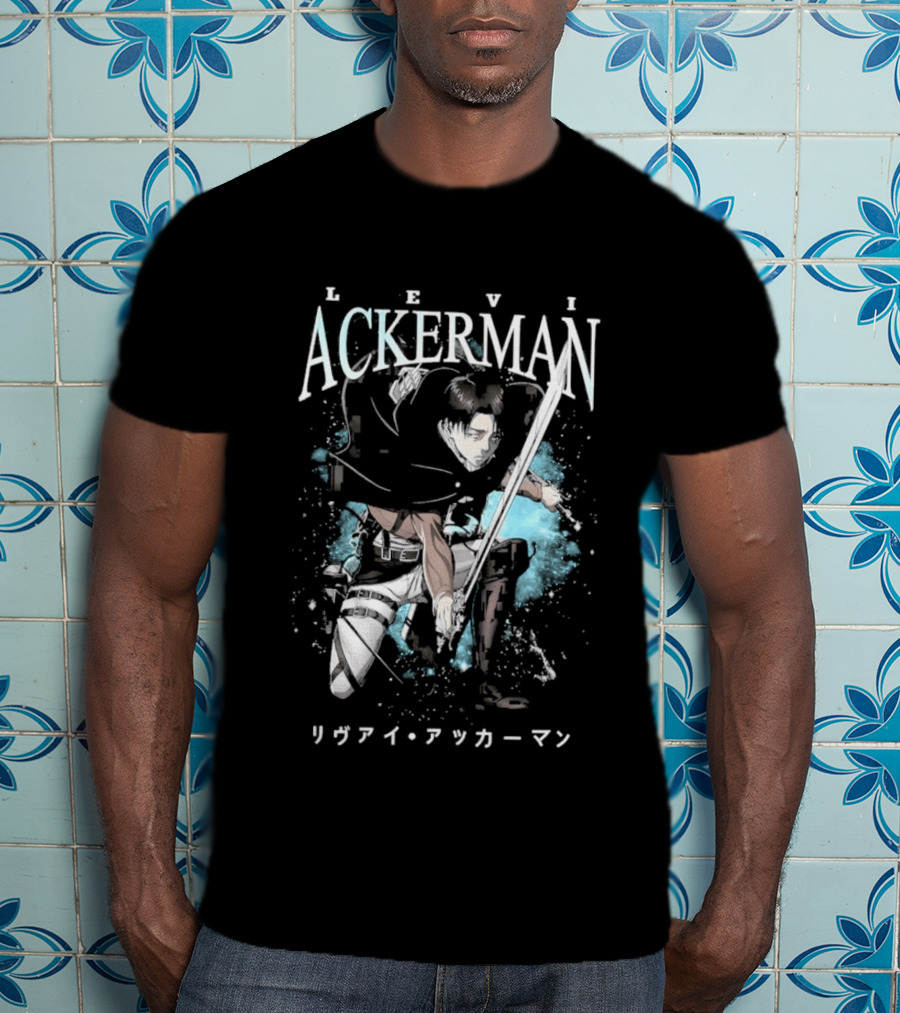 Levi Ackerman 90s Bootleg Oversized AOT Attack On Titan Anime T-Shirt