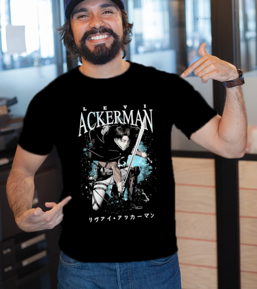 Levi Ackerman 90s Bootleg Oversized AOT Attack On Titan Anime T-Shirt
