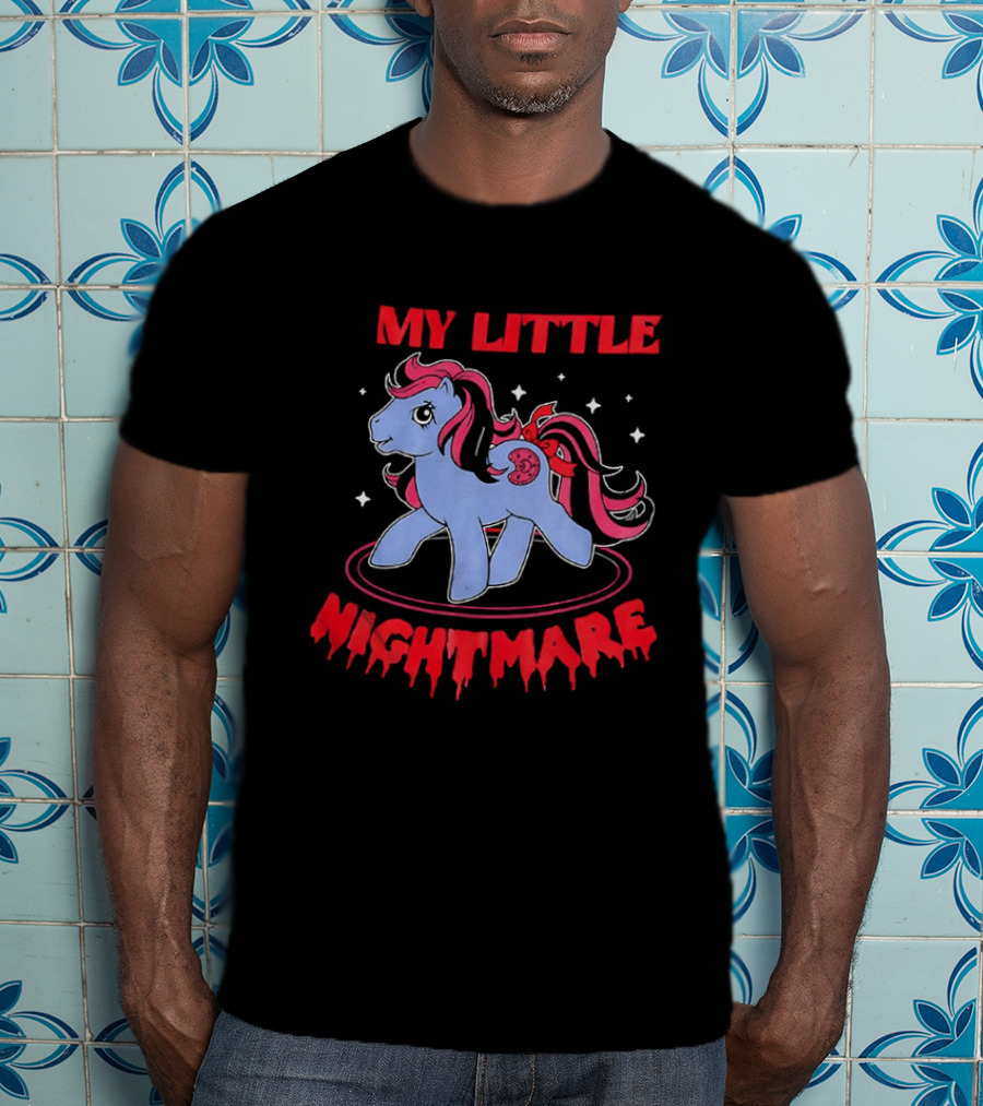 My Little Nightmare My Little Pony 80s Cartoon Dripping Red T-Shirt