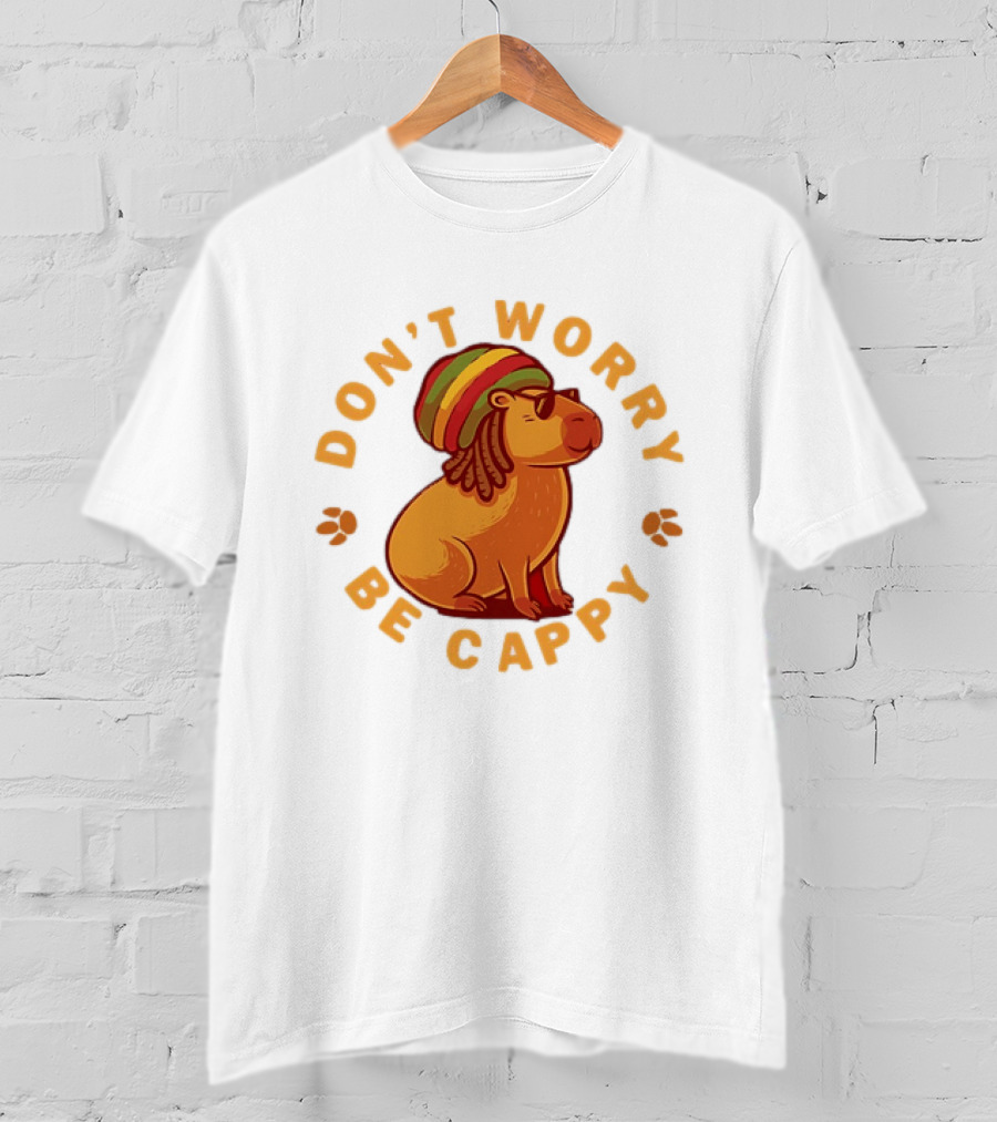 Don't Worry Be Cappy Reggae Rasta Capybara T-Shirt