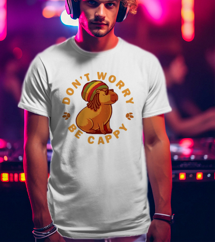 Don't Worry Be Cappy Reggae Rasta Capybara T-Shirt