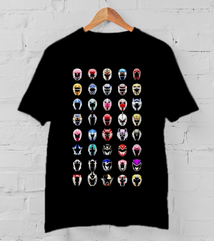 Power Rangers Helmet Compilation Super Sentai Collection T-Shirt