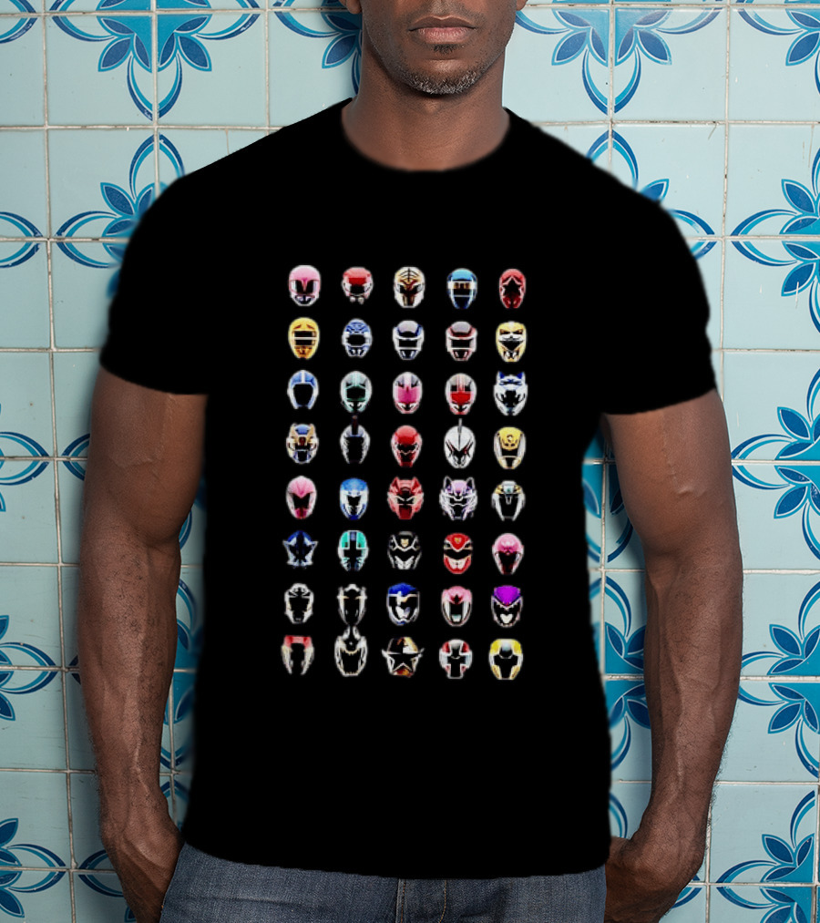 Power Rangers Helmet Compilation Super Sentai Collection T-Shirt