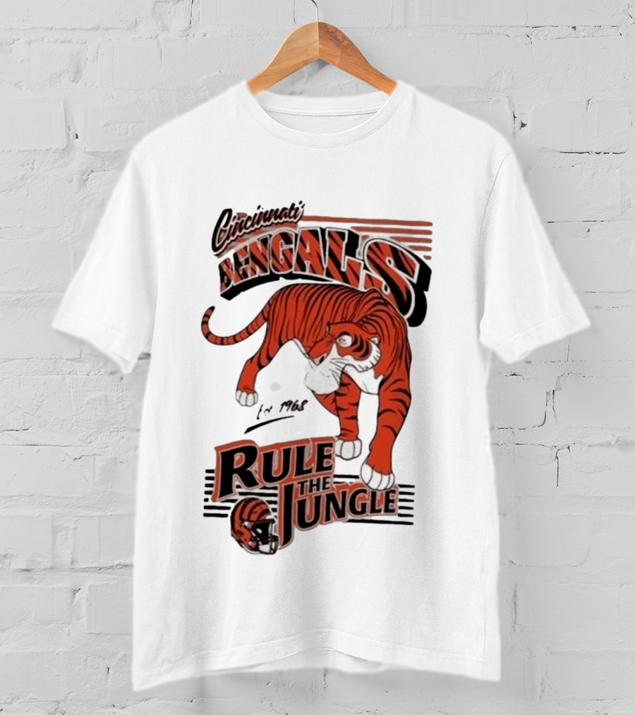 Cincinnati Bengals Rule The Jungle Tiger Graphic NFL Fan T-Shirt