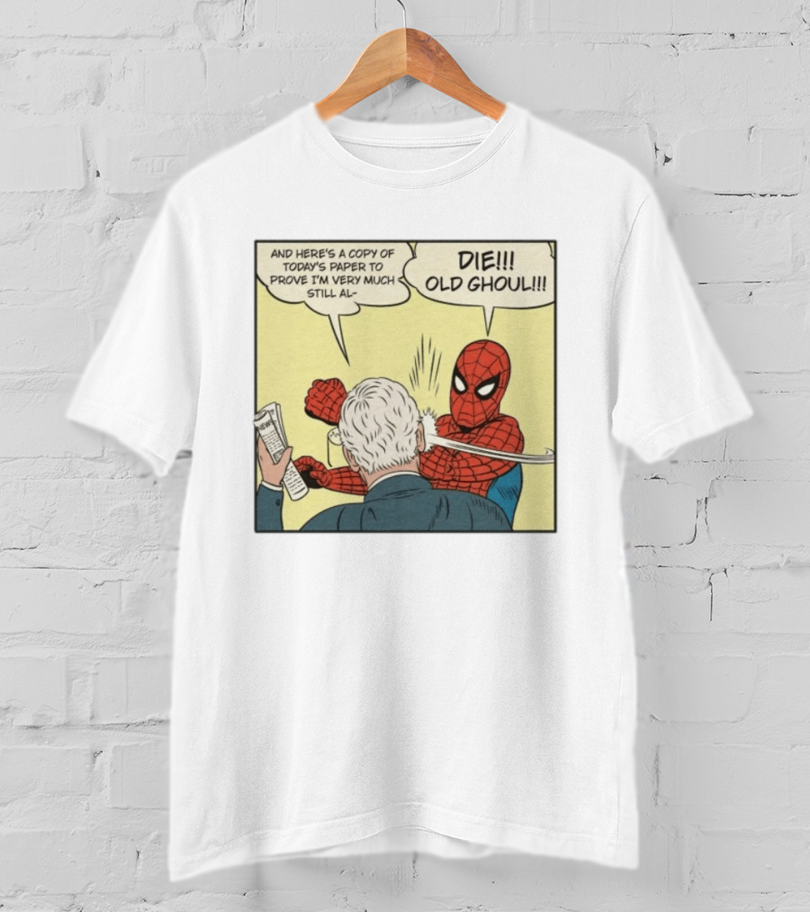 Spider Man Punching Mitch McConnell Die Old Ghoul Comic Meme T-Shirt