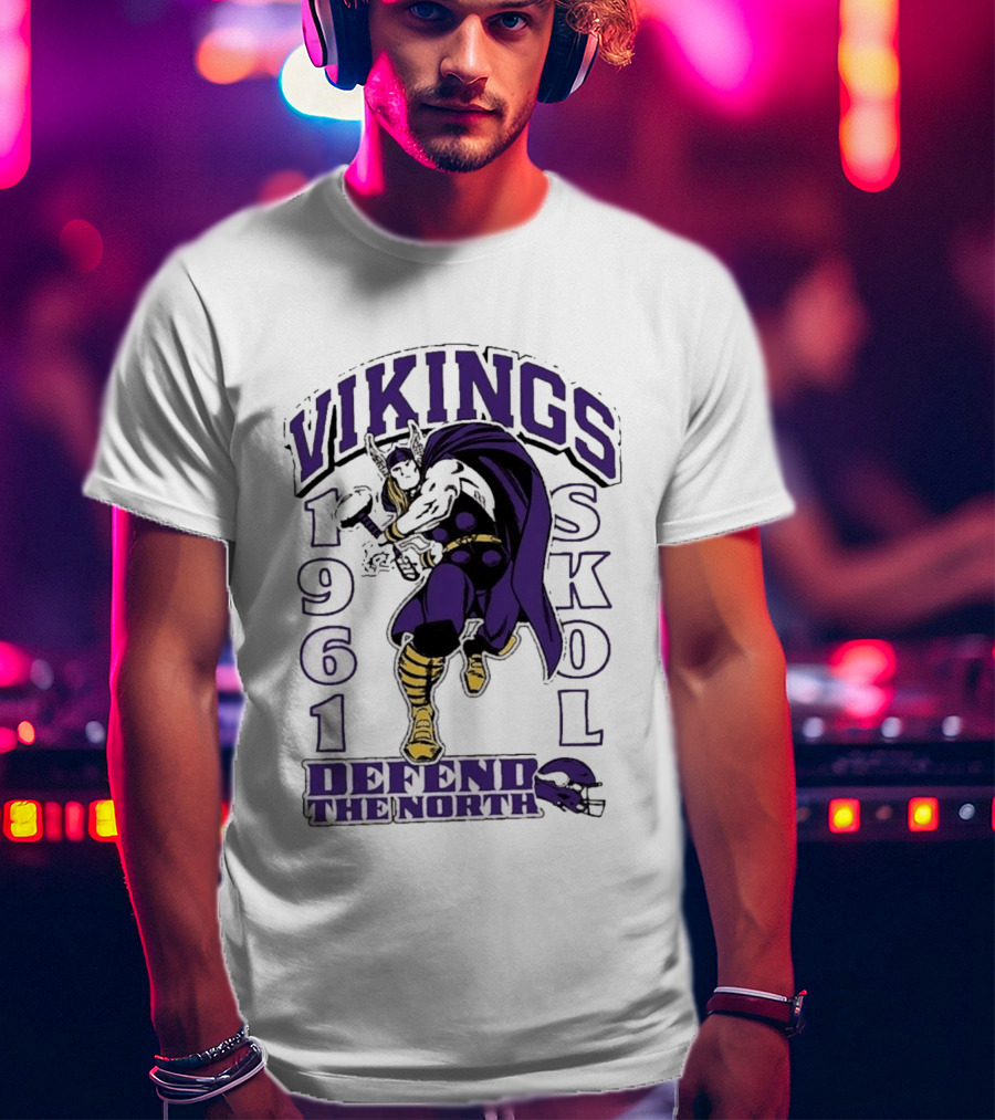 Vikings Skol 1961 Defend The North Thor Minnesota T-Shirt