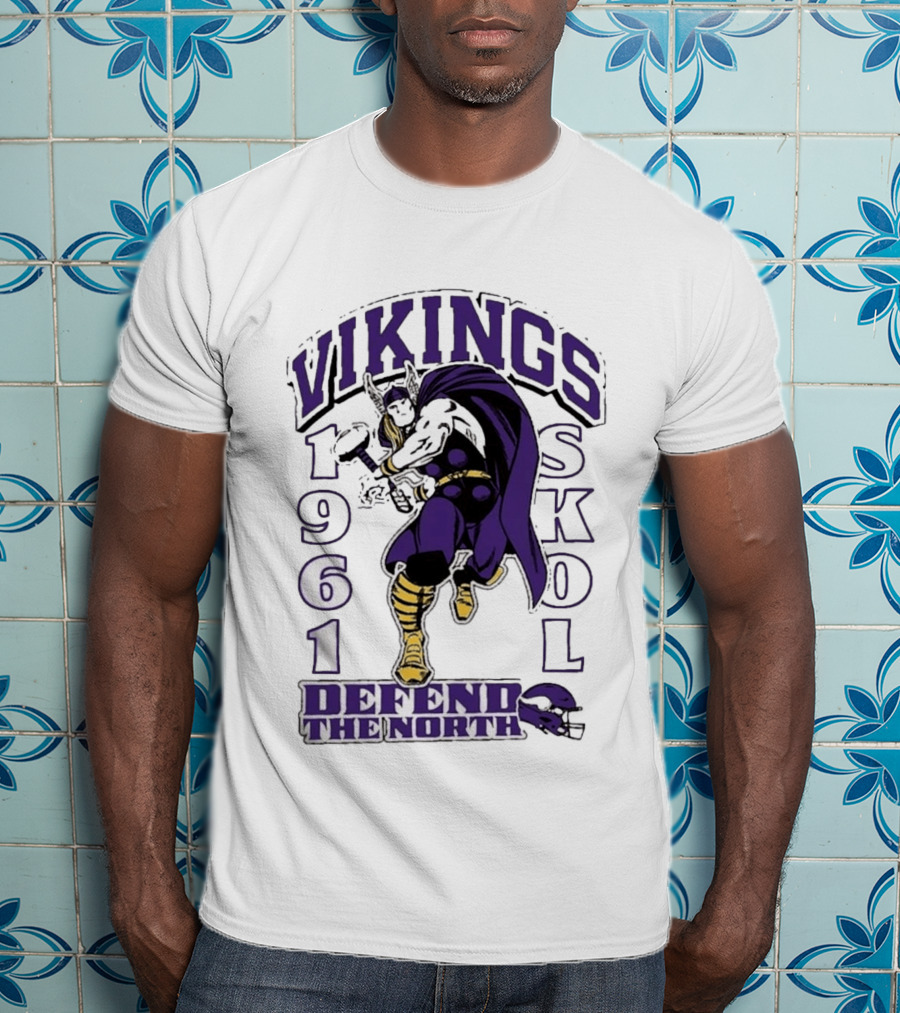 Vikings Skol 1961 Defend The North Thor Minnesota T-Shirt