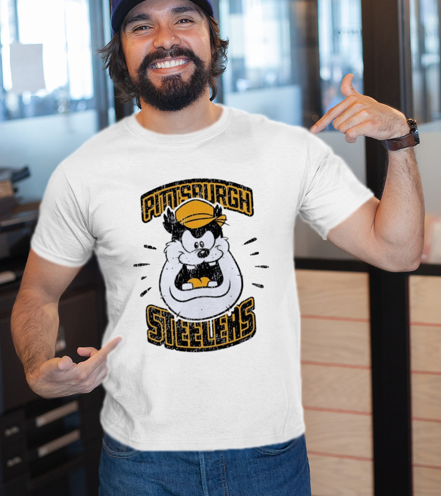 Pittsburgh Steelers Taz Distressed T-Shirt