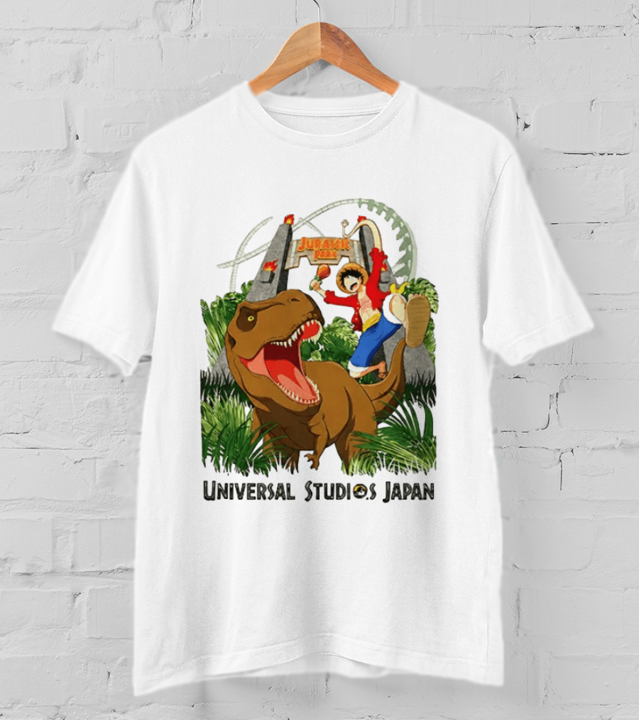 Universal Studios Japan One Piece Jurassic Park Luffy Riding Rex T-Shirt