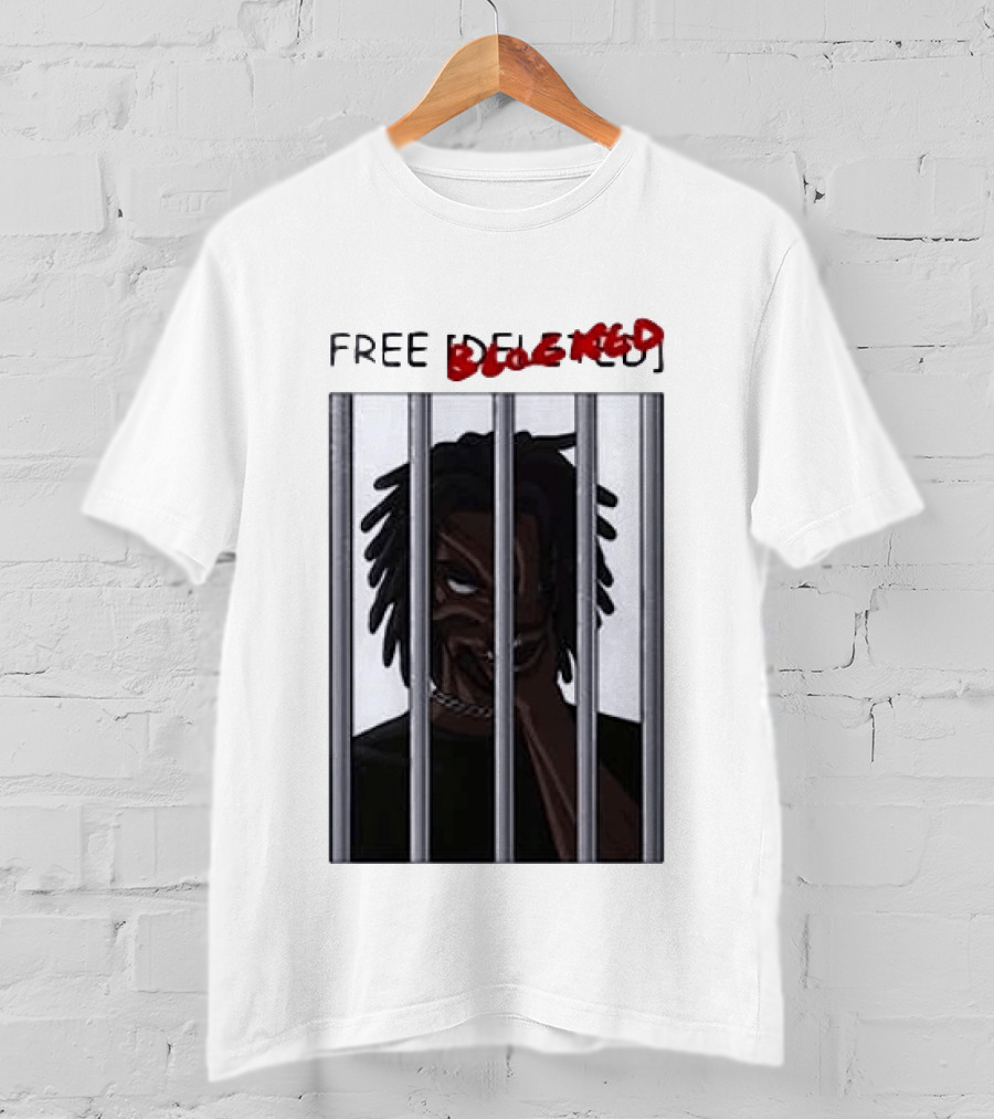 Free Blocked The Commissary Villain Dept Character Behind Bars T-Shirt