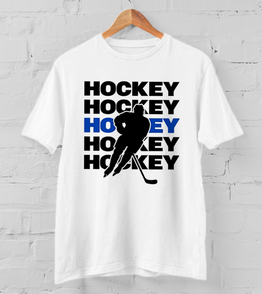 Hockey Player Action Stance Repeated T-Shirt