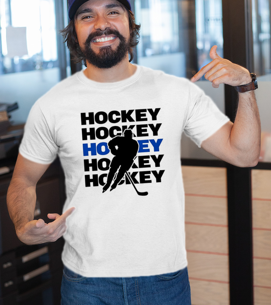 Hockey Player Action Stance Repeated T-Shirt