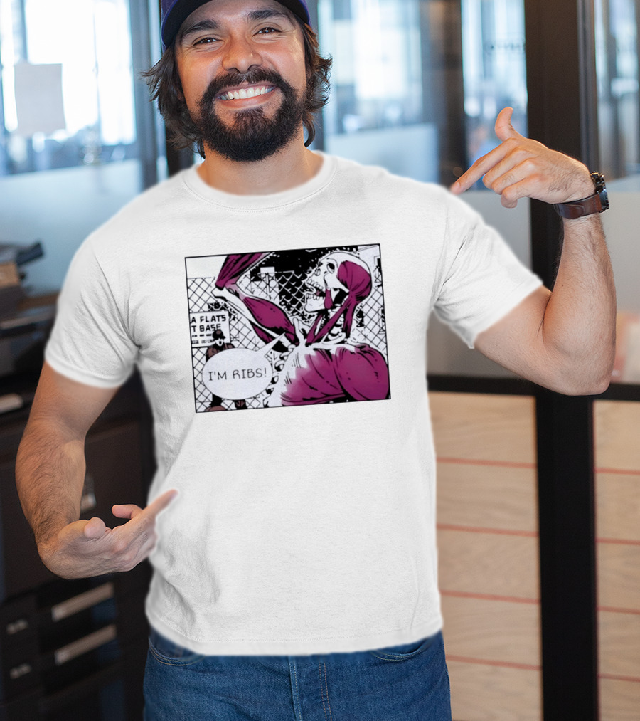 I'm Ribs Comic Panel Skeleton Pop Art Muscular Anatomy T-Shirt