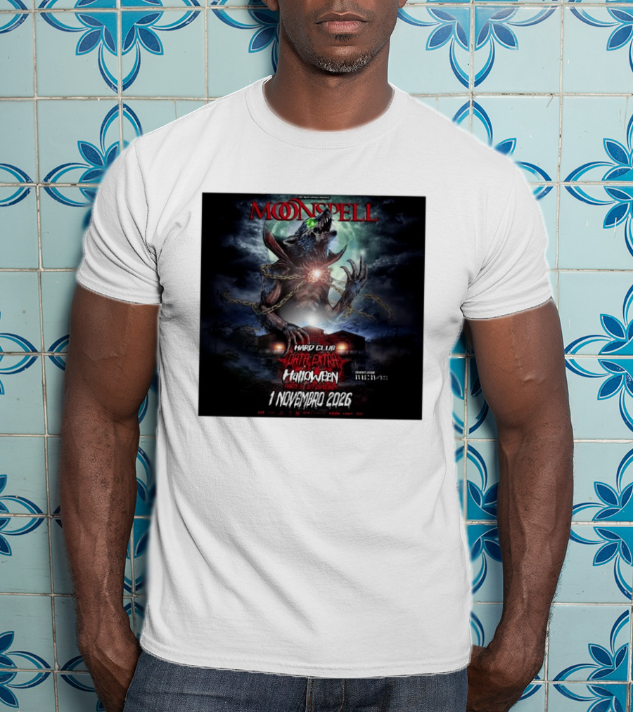 Moonspell Hard Club Data Extra 1 Novembro 2026 Halloween Concerto Especial Porto T-Shirt