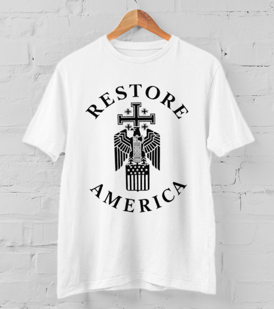Restore America Eagle Cross Symbol Patriotic T-Shirt