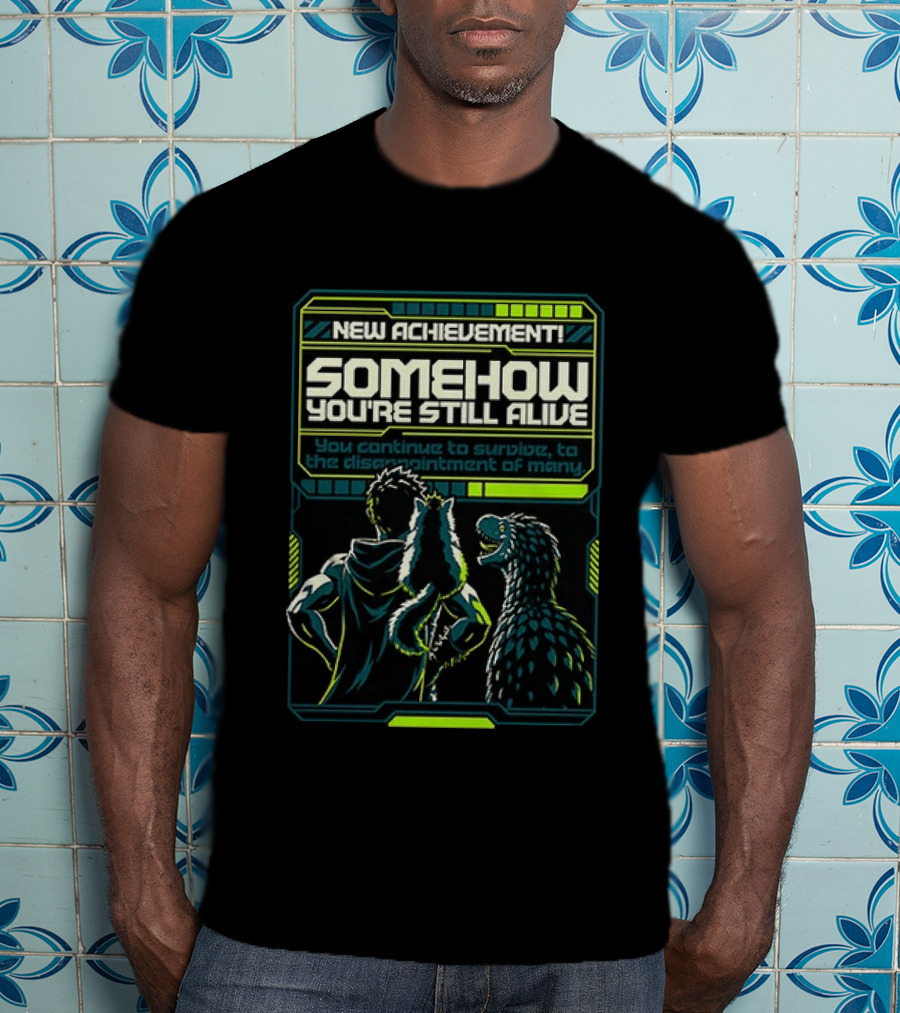 Survivor With Raptor And Fox Somehow You Are Still Alive Video Game Gamer T-Shirt