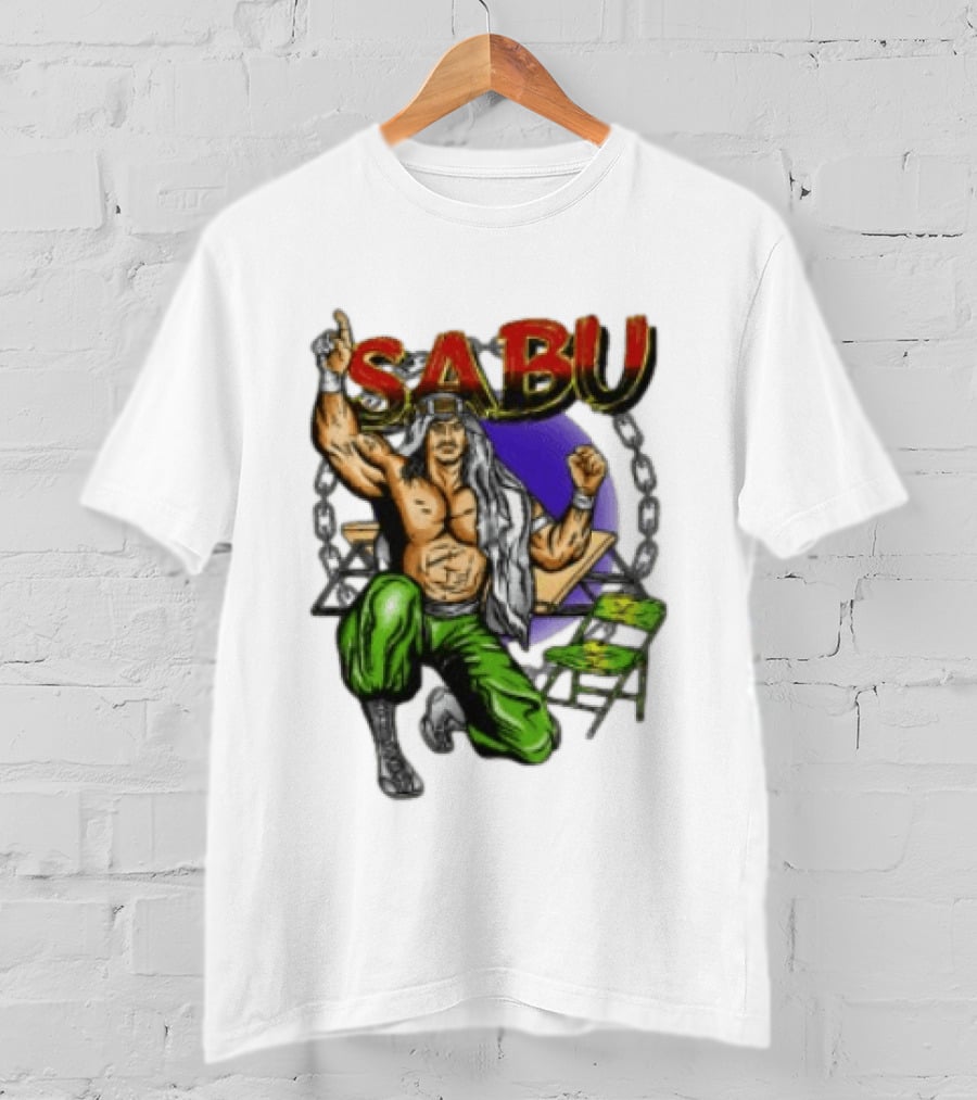 Beyondhumanmerch The Great Sabu Wrestling Character Chains And Table T-Shirt