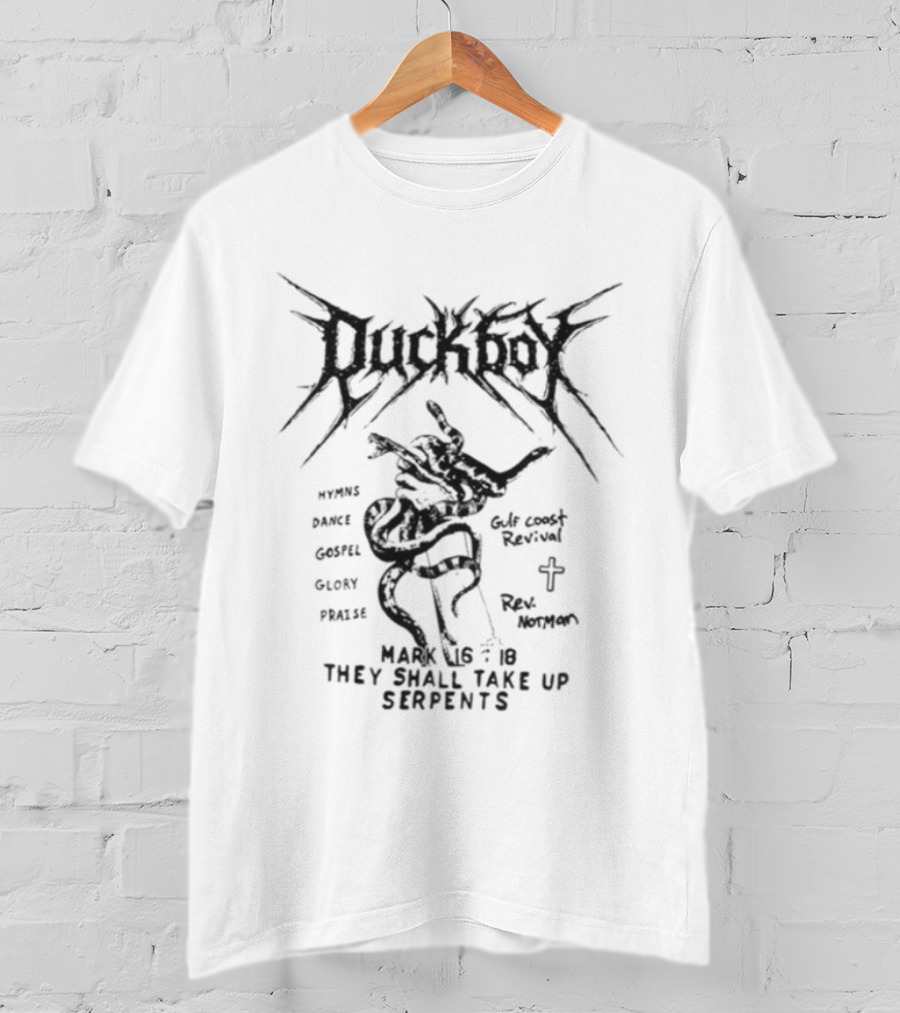 G59 Records Store Duckboy Luke 10 19 They Shall Take Up Serpents T-Shirt