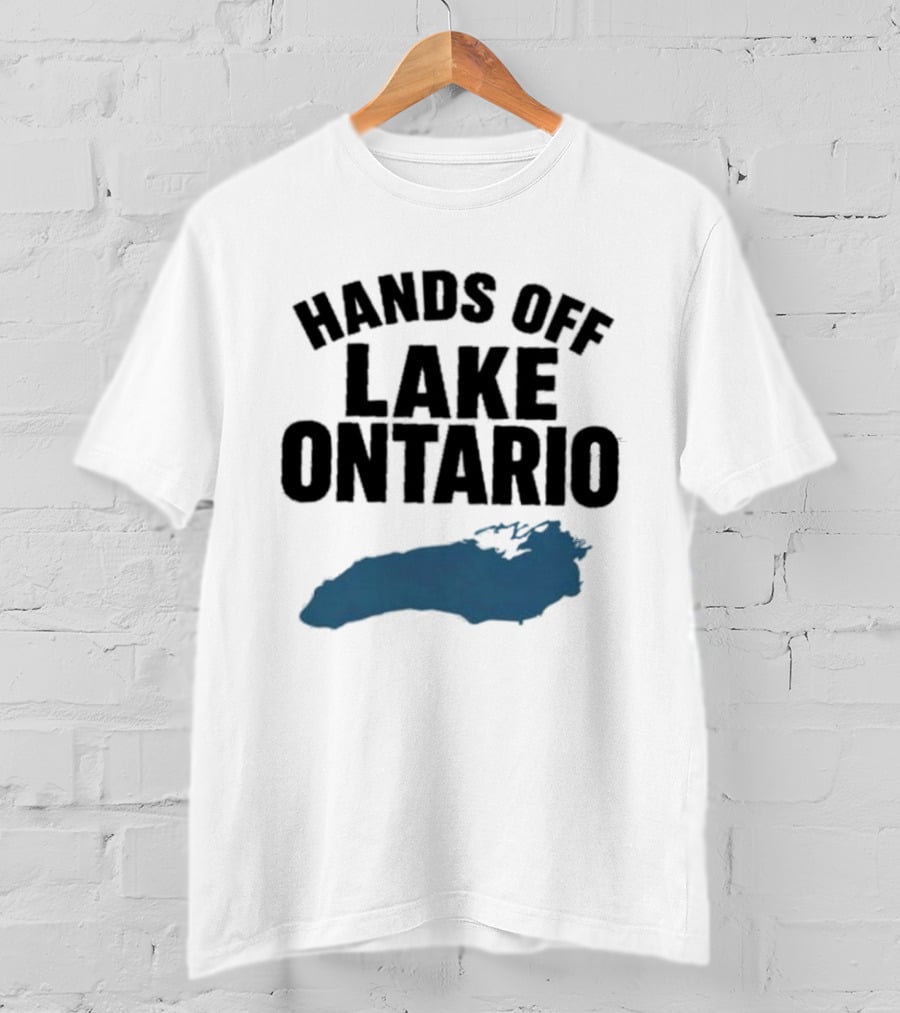 Hands Off Lake Ontario Blue Map T-Shirt