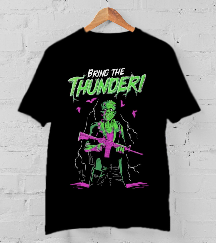 Bring The Thunder Halloween Zombie Soldier With Rifle T-Shirt