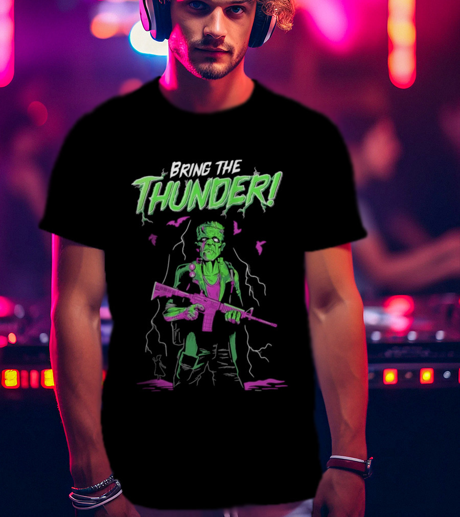 Bring The Thunder Halloween Zombie Soldier With Rifle T-Shirt