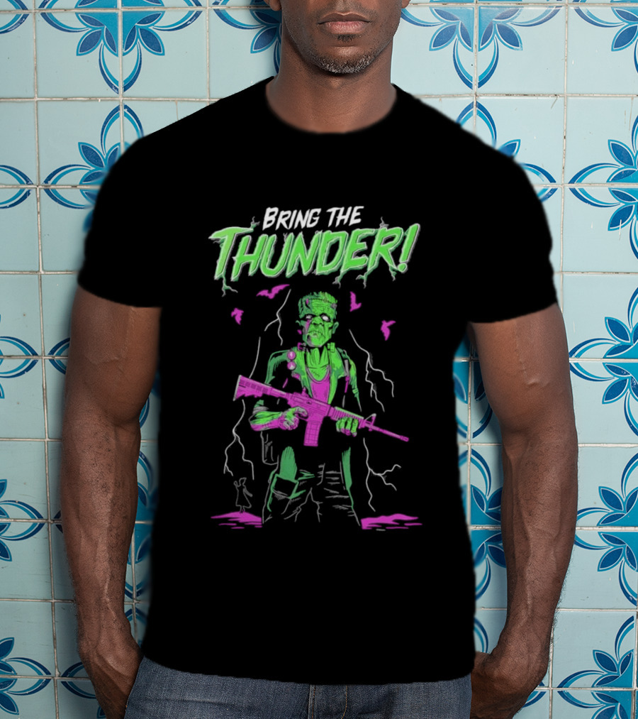 Bring The Thunder Halloween Zombie Soldier With Rifle T-Shirt