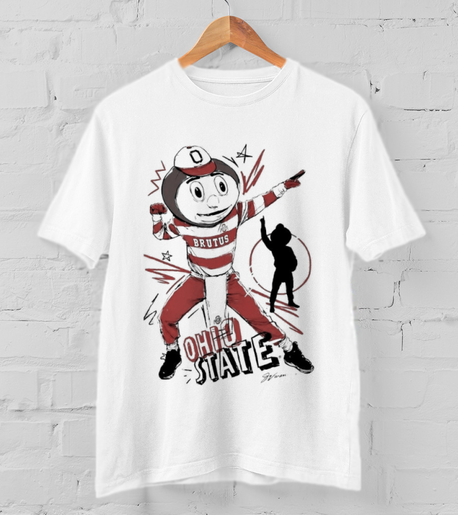 Ohio State Brutus Buckeye Flexing T-Shirt