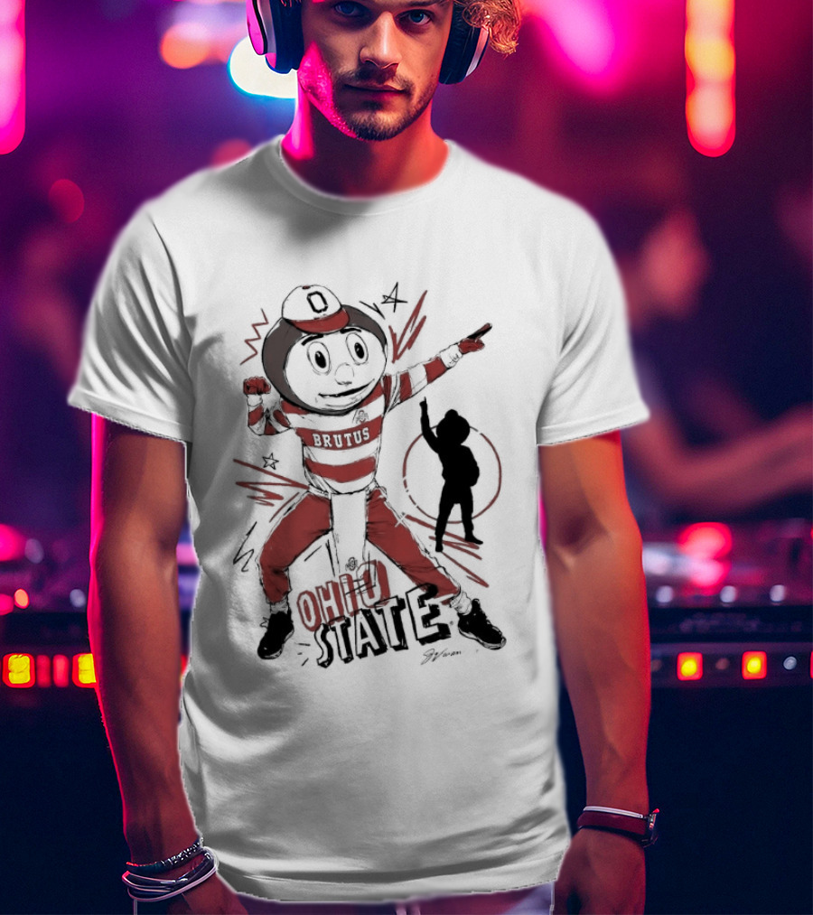 Ohio State Brutus Buckeye Flexing T-Shirt