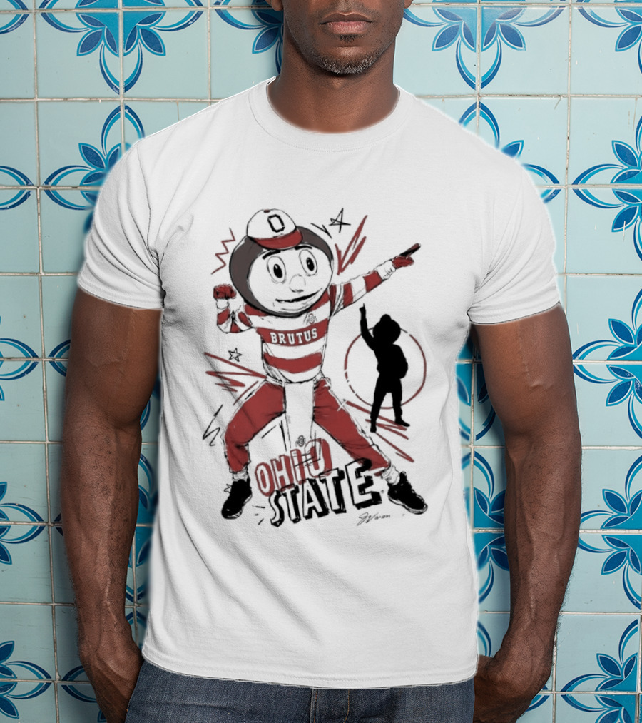 Ohio State Brutus Buckeye Flexing T-Shirt