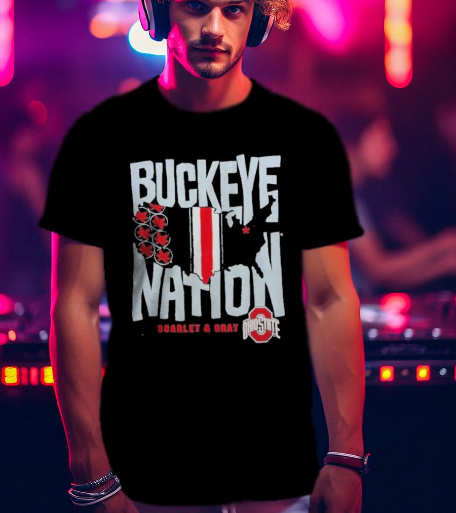 Buckeye Nation Scarlet & Gray Ohio State T-Shirt