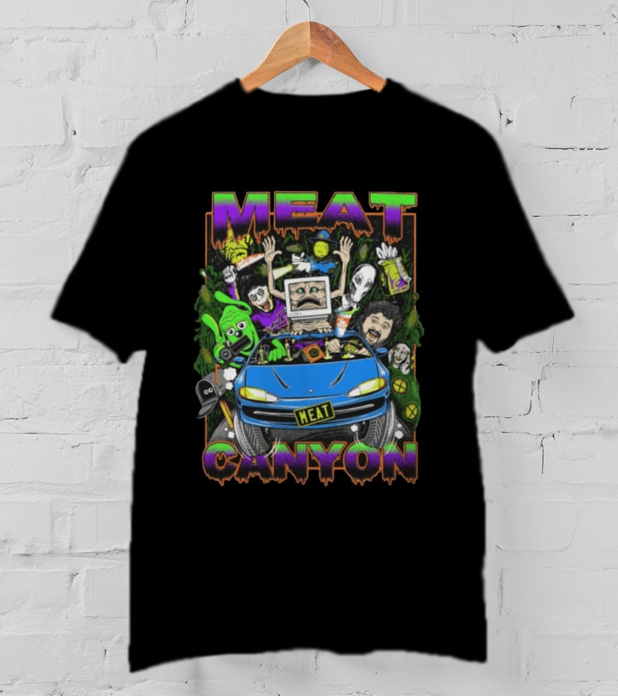 Meatcanyon The Journey Black Computer Car Adventure Characters T-Shirt