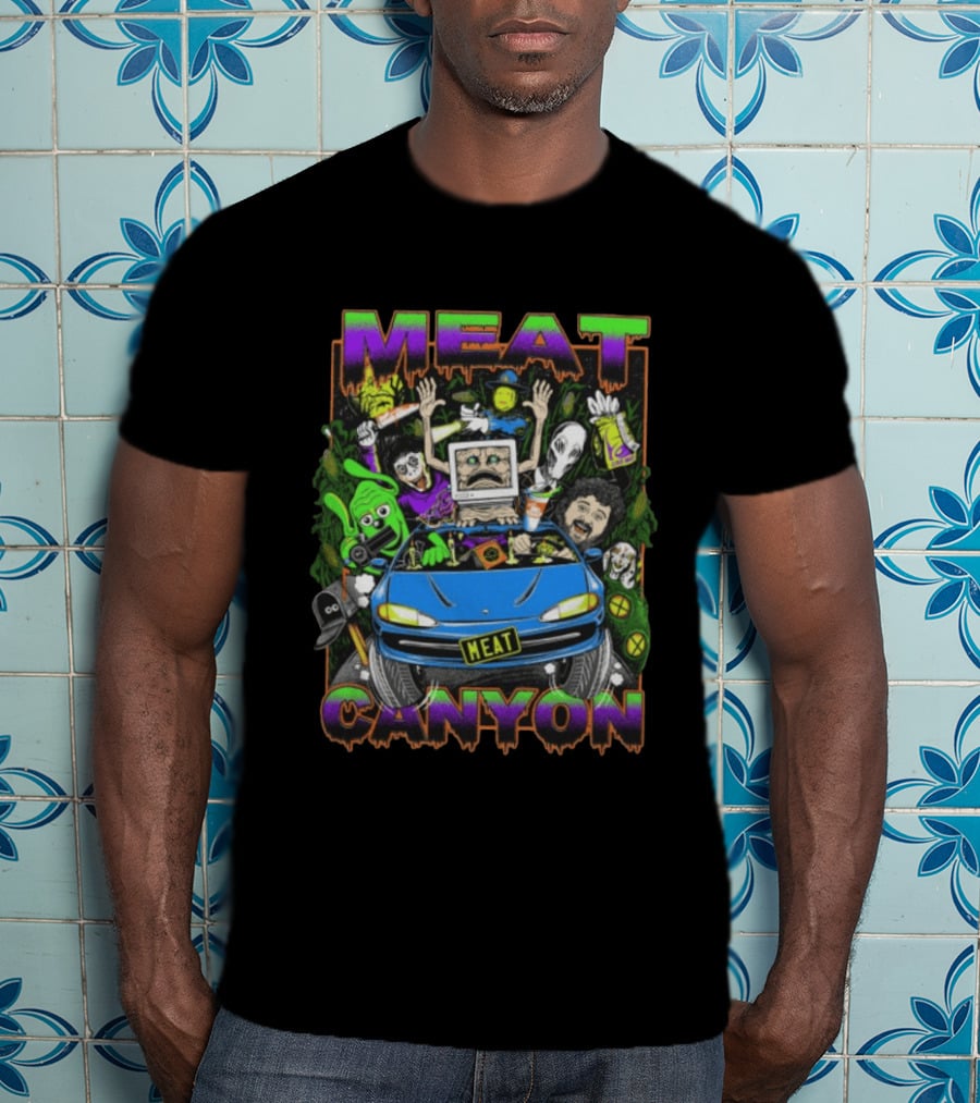 Meatcanyon The Journey Black Computer Car Adventure Characters T-Shirt