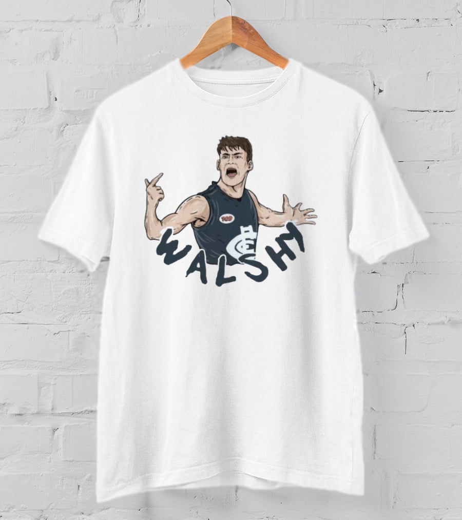 Sam Walsh Walshy Carlton FC Football Player Action Pose T-Shirt